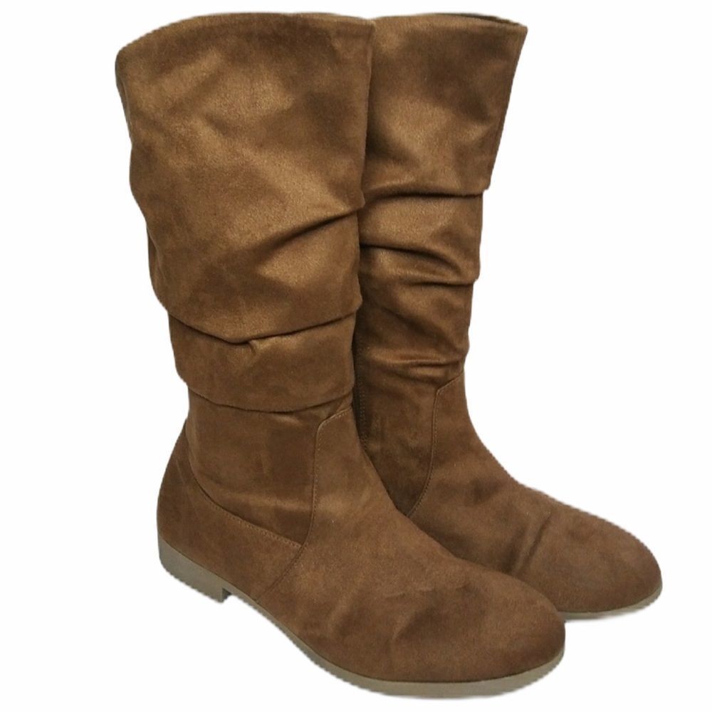 ZOE & ZAC Women's Sz 6 Brown Midi Slouchy Soft Boots Lighweight Academia